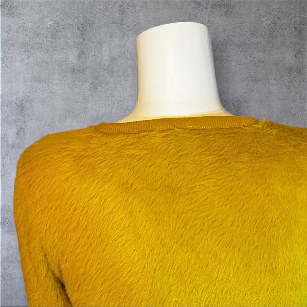 J.O.A. Mustard Faux-Fur Textured Sweater, M - Picture 12 of 13